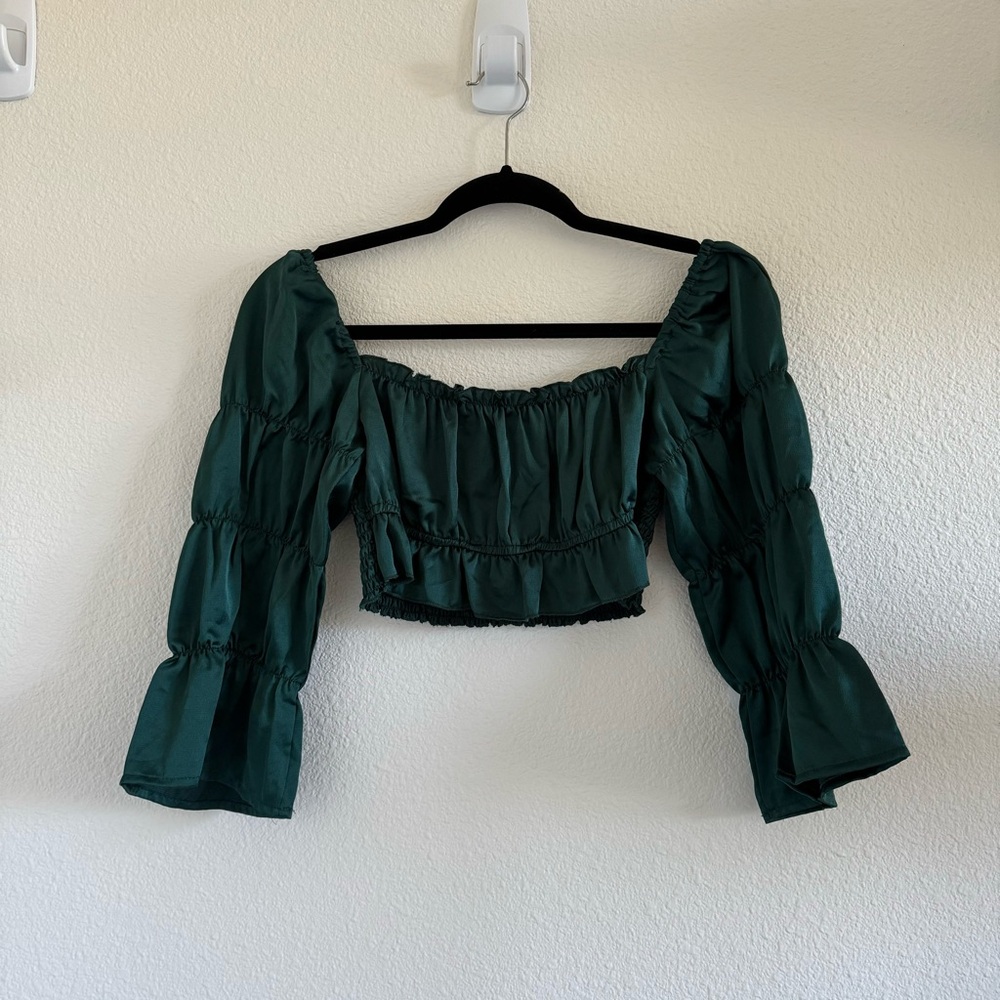 Verge girl crop top in green